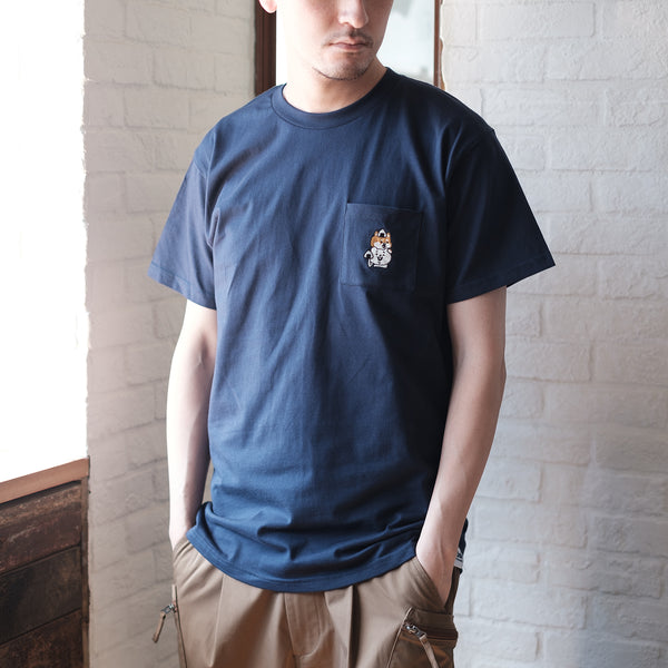 (EX405) Onigiri Embroidery Pocket Tee