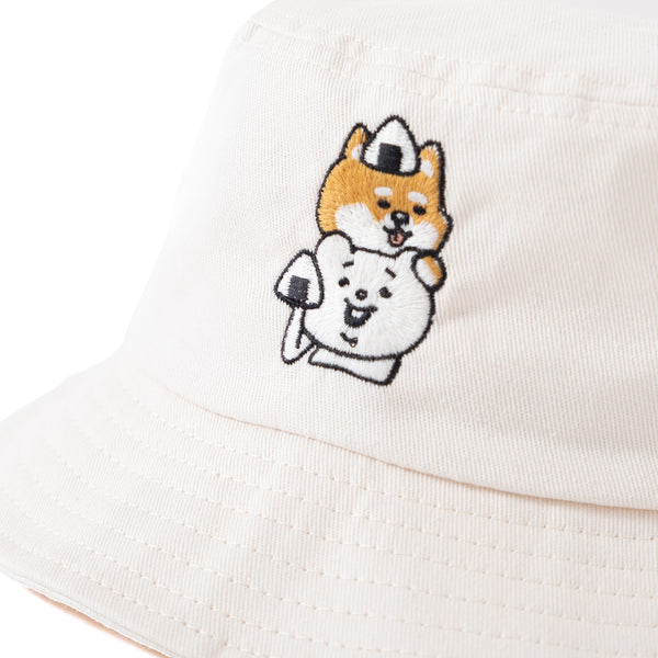 (EX412) Onigiri Graphic Embroidery Bucket Hat
