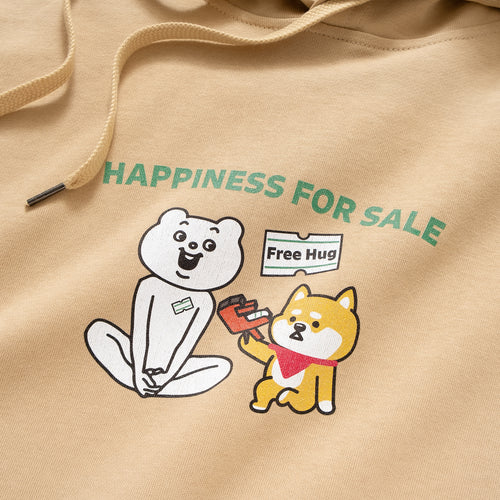 (EX410) Happiness Graphic Print Hoodie