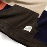(SW329) Corduroy Patchwork Hooded Pullover