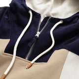 (SW329) Corduroy Patchwork Hooded Pullover