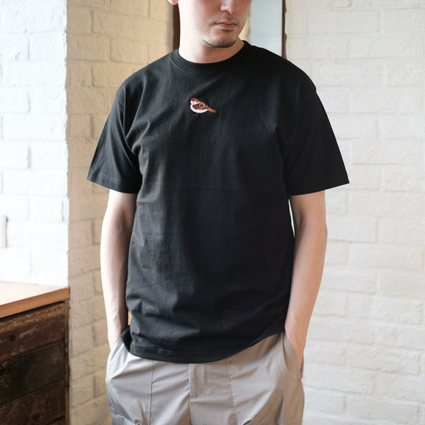 (ZT1012) Sparrow Graphic Embroidery Tee