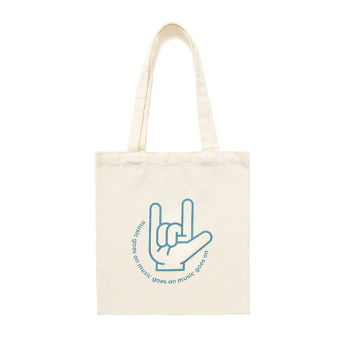 (EX372) Music Goes On Graphic Tote Bag