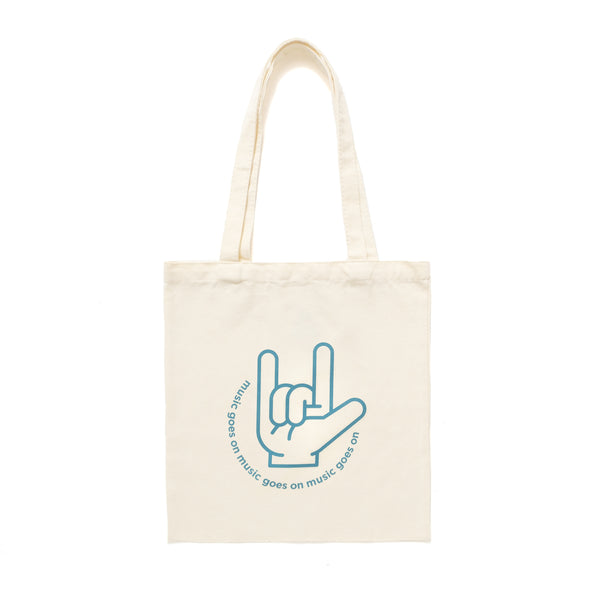 (EX372) Music Goes On Graphic Tote Bag