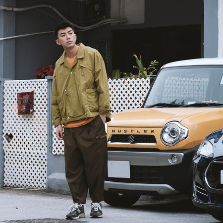 (YS276) Stripe Colorblock Pocket Shirt