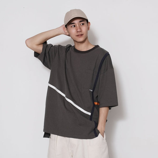 (TP905) Color Strap Pocket Tee