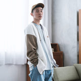 (CD090) Colorblock Waffle Cardigan