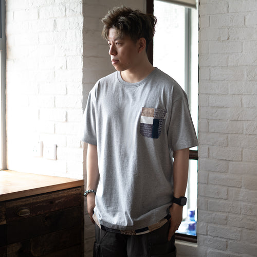(ZT822) Fake Patchwork Pattern Layer Tee