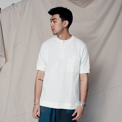 (TP927) Heavyweight Henley Neck Tee