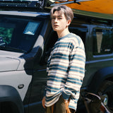 (TP738) Stripe Long Sleeve Pocket Tee