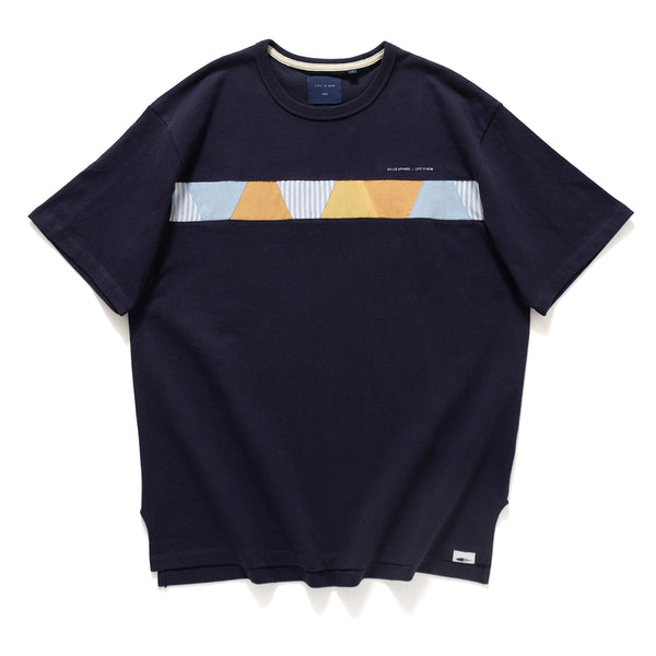 (TP951) Mix Fabric Panel Tee