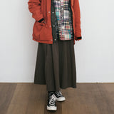 (YD006) Belted Pleated Midi Skirt