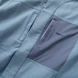 (JK309) Collarless Denim Stripe Jacket