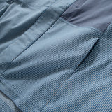 (JK309) Collarless Denim Stripe Jacket