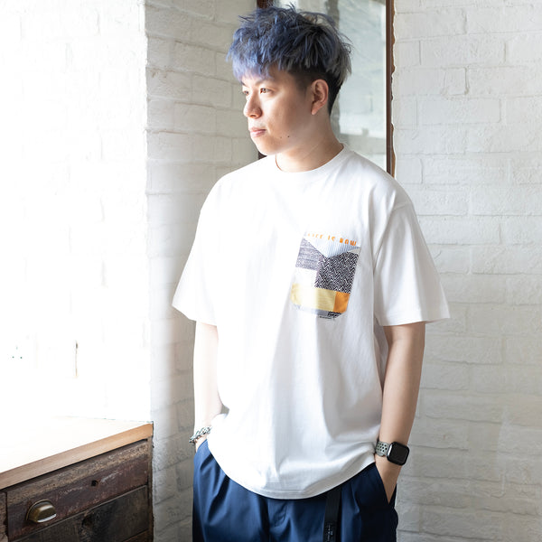 (ZT1094) Embroidery Patchwork Pocket Tee