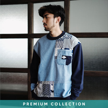 (YS276) Stripe Colorblock Pocket Shirt