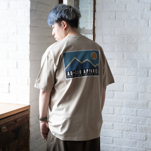 (ZT1107) Mountain Landscape Graphic Flap Pocket Tee