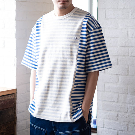 (YS276) Stripe Colorblock Pocket Shirt