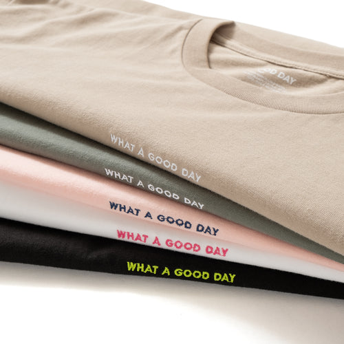 (ZT875) What A Good Day Embroidery Tee