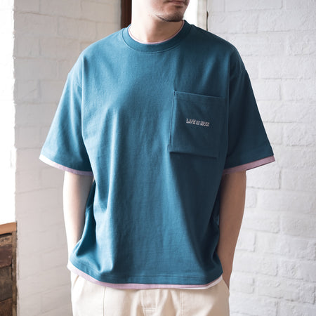 (YS276) Stripe Colorblock Pocket Shirt