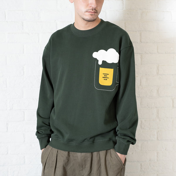 (SW318) Beer Graphic Stitching Sweater