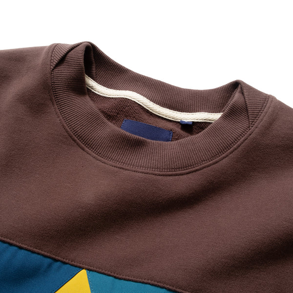 (SW325) Mix Fabric Panel Sweater