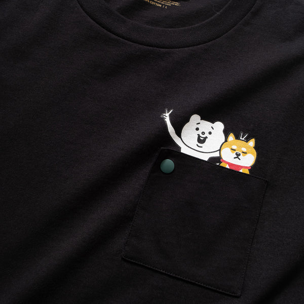 (EX406) Snap Button Pocket Tee