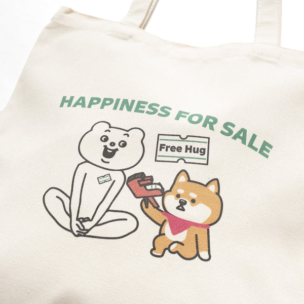 (EX413) Happiness Graphic Print Tote Bag