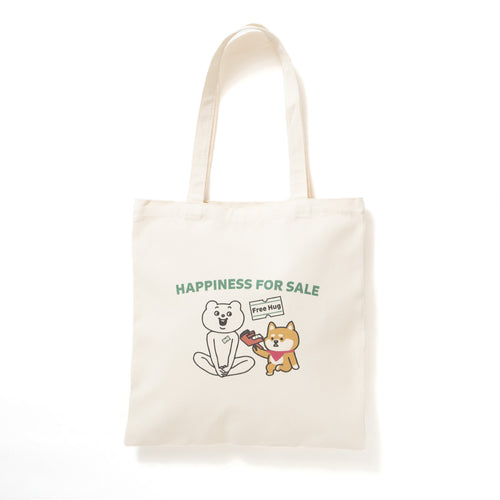 (EX413) Happiness Graphic Print Tote Bag