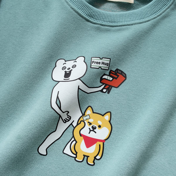 (EX407) Kids Free Hug Graphic Print Sweater