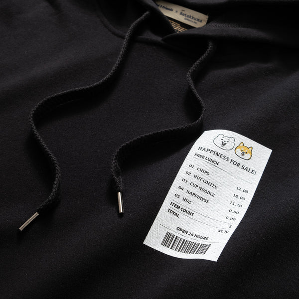 (EX411) Receipt Graphic Print Hoodie