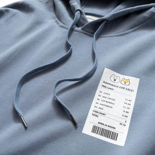 (EX411) Receipt Graphic Print Hoodie
