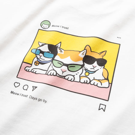 (ZT1377) Fuji Street Cat Embroidery Tee