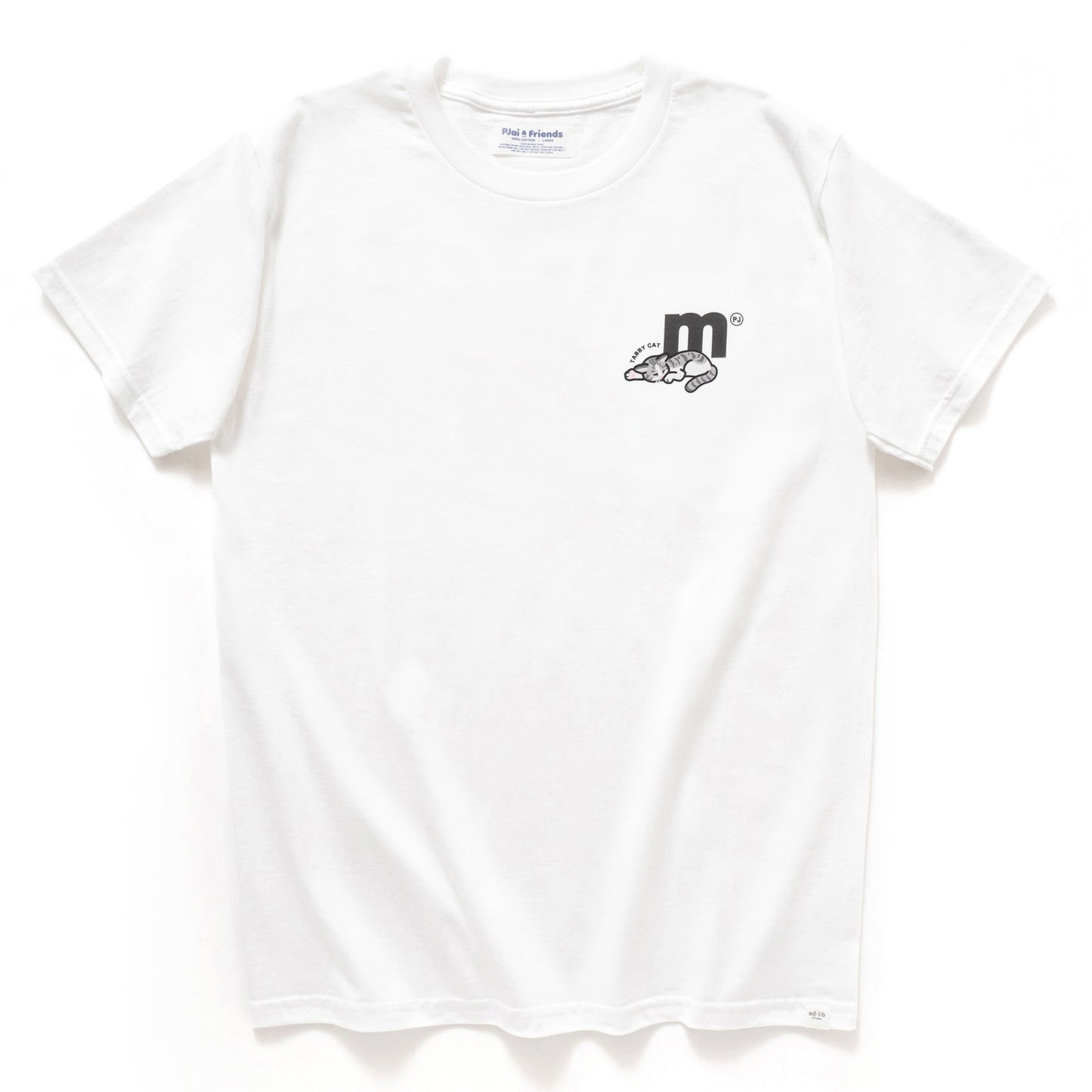 (EMT082) 自訂字母灰色虎紋小貓圖案Tee