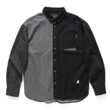 (EX273) Black Denim Patchwork Shirt