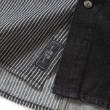 (EX273) Black Denim Patchwork Shirt