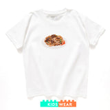 (ZT1038) Kids Fry Beef Rice Noodles Graphic Tee