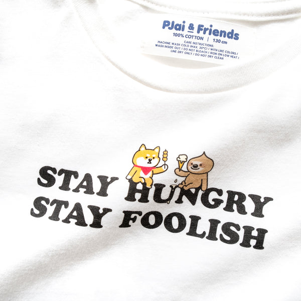 (ZT880) Kids Stay Hungry Stay Foolish Graphic Tee
