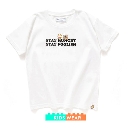 (ZT880) 童裝P仔 Stay Hungry Stay Foolish 圖案印花Tee