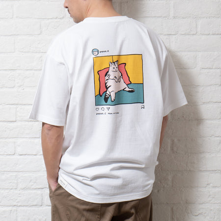 (ZT1387) Canned Cat Graphic Pocket Tee