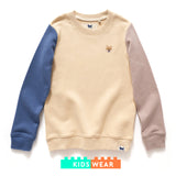 (SW220) Kids Embroidery Colorblock Sweater