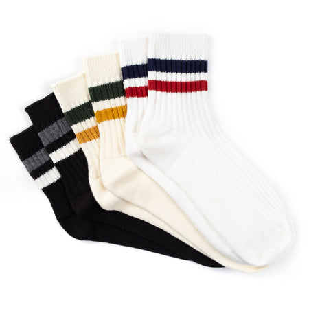 (SK087) College Colorblock Embroidery Socks