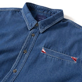 (ST120) Patchwork Sleeve Denim Shirt