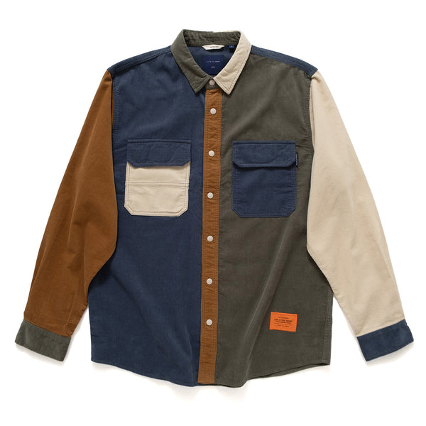 (ST213) Crazy Patch Corduroy Shirt