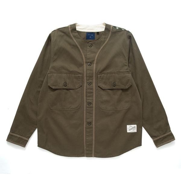 (ST223) Mix Fabric Baseball Shirt