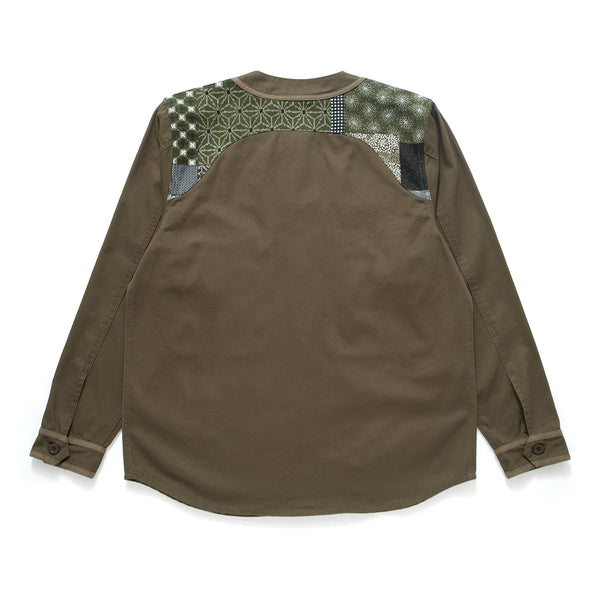 (ST223) Mix Fabric Baseball Shirt