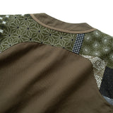 (ST223) Mix Fabric Baseball Shirt
