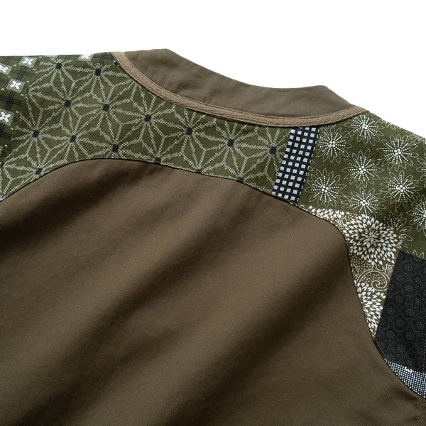 (ST223) Mix Fabric Baseball Shirt