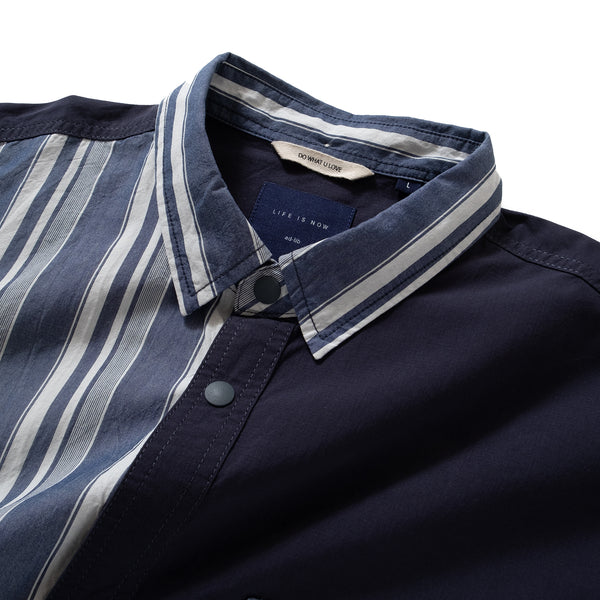 (ST271) Half Stripe Short Sleeve Shirt