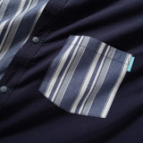 (ST271) Half Stripe Short Sleeve Shirt